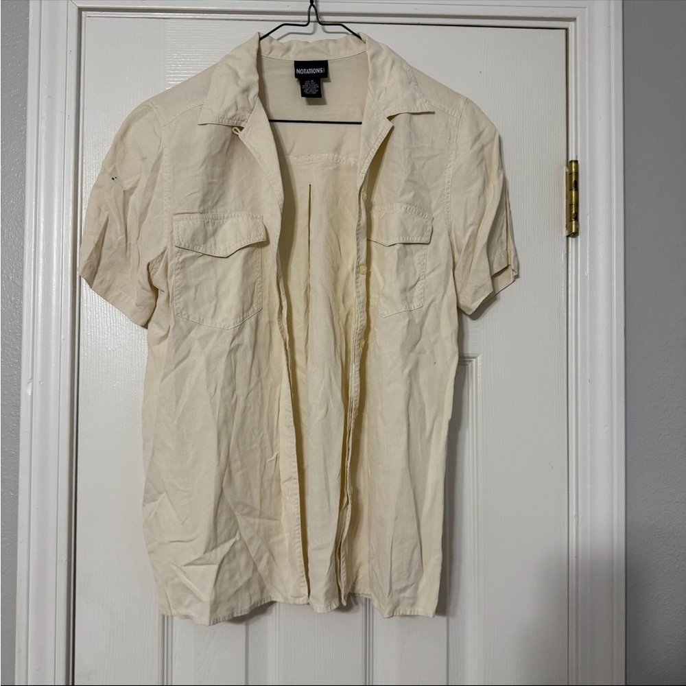 Notations Silk Blouse in Cream